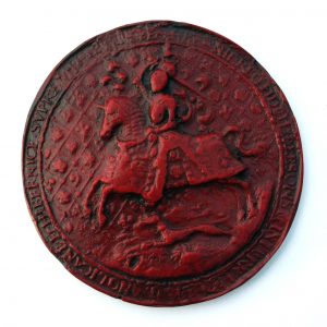 King Edward VI- Reverse in Red - Great seal - Court of Augmentation.