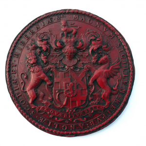 The Oliver Cromwell. - Obverse in Red - Great Seal.