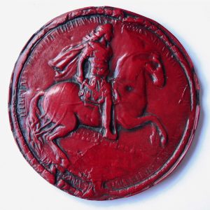 King James II. - Reverse in Red - Great Seal.