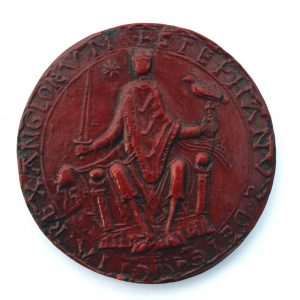 King Stephen - Obverse in Red - 2nd Great seal.